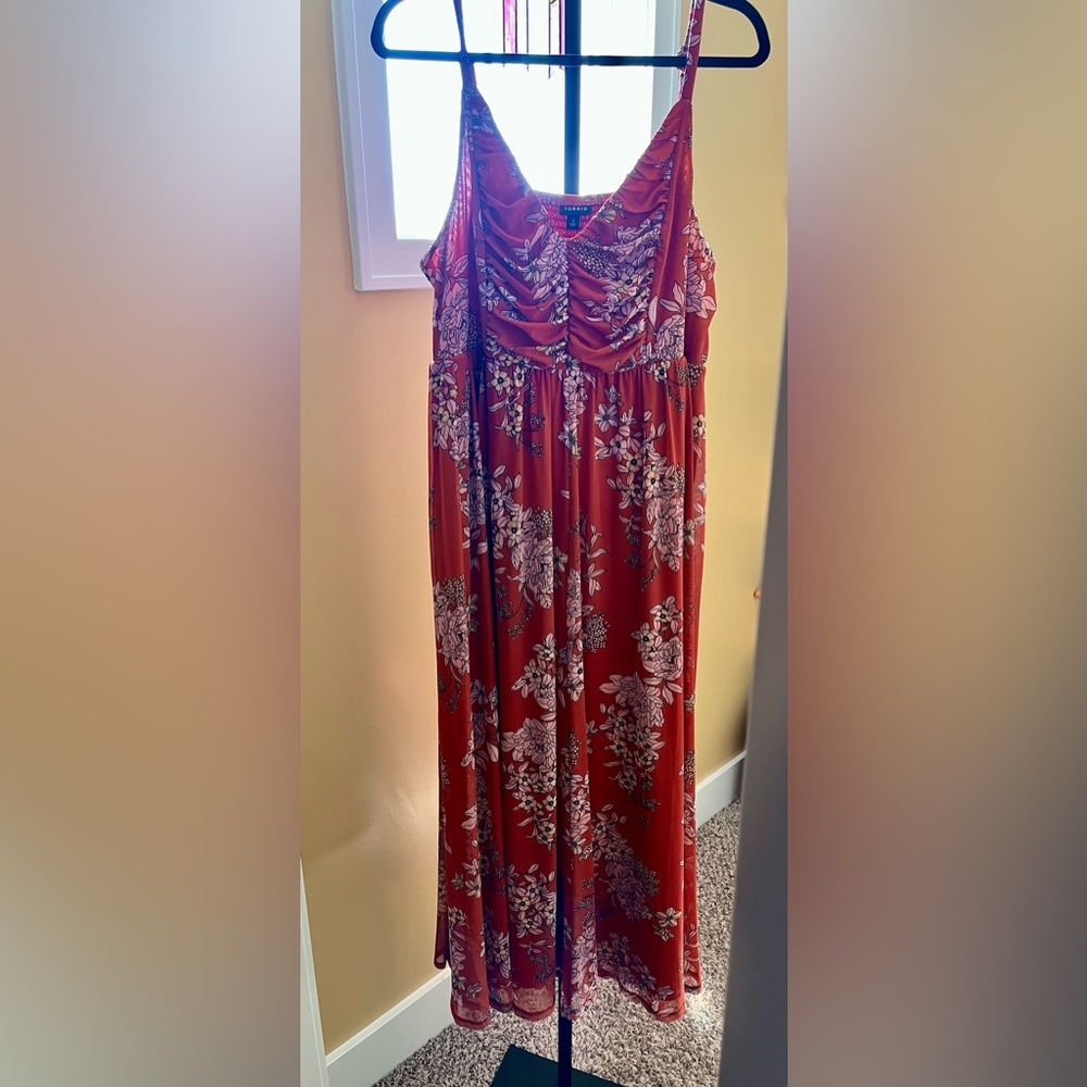 Torrid Red Floral Maxi Dress